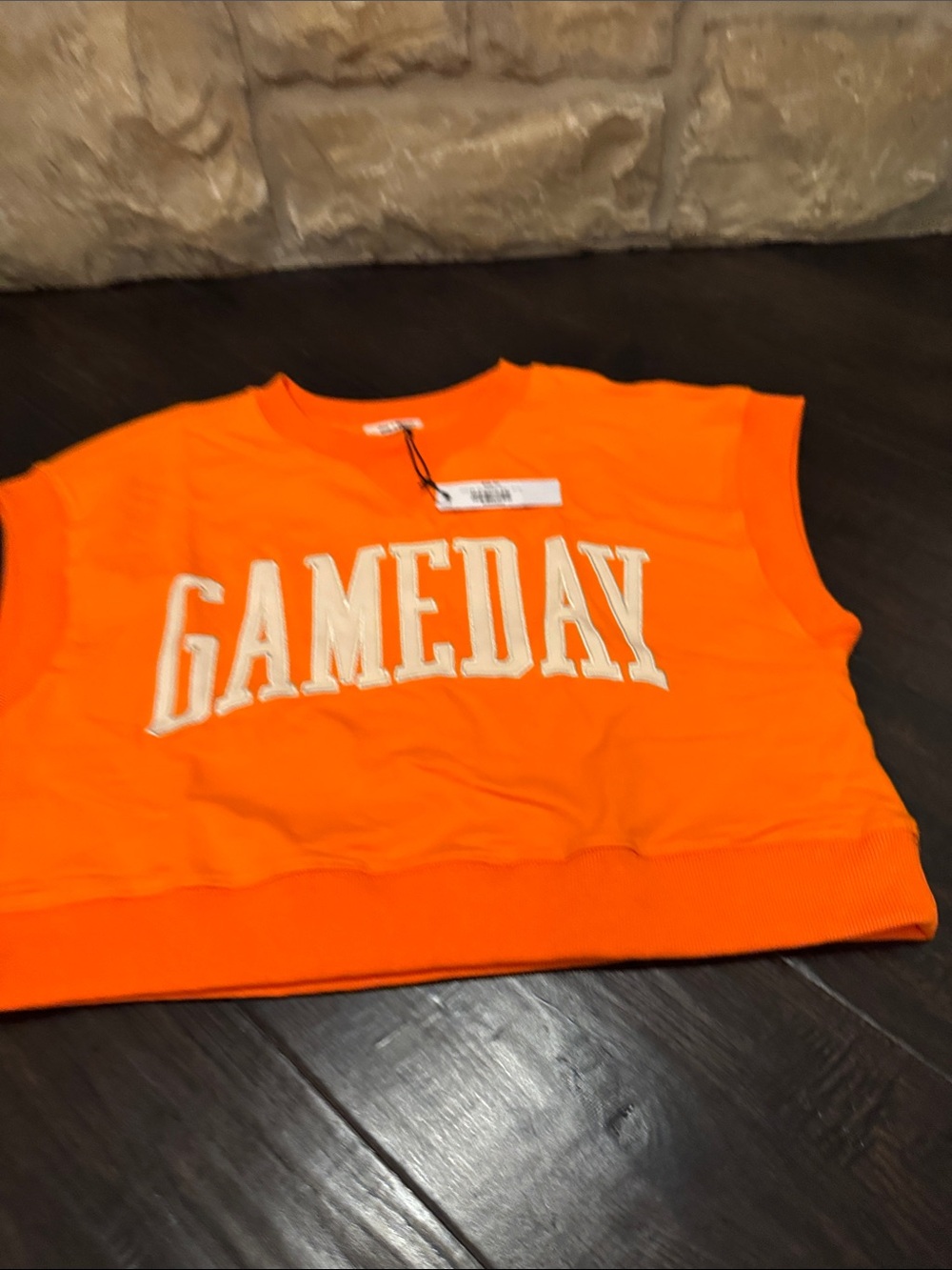 GAMEDAY Sleeveless Crop Top in Bright Orange